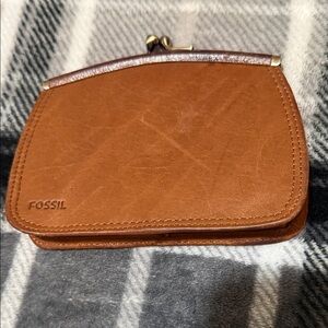 Fossil Brown Leather Clasp Wallet